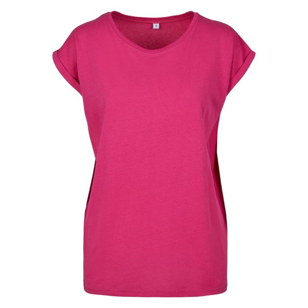 Build Your Brand Womens/Ladies Extended  T-Shirt / Hibiscus Pink